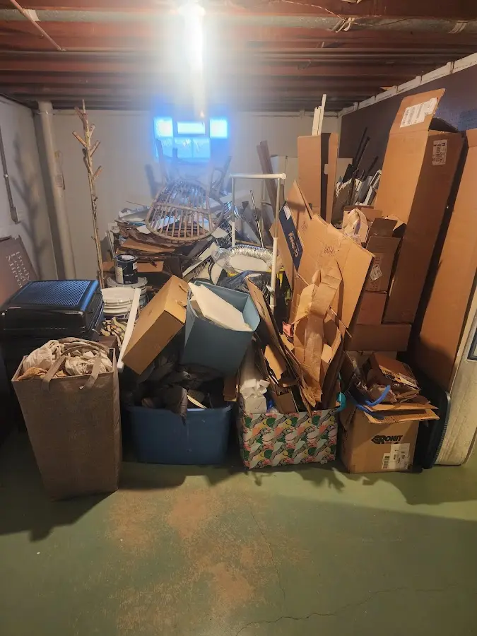 Roll-off dumpster container at job site for 4 Yard Dumpster Rental in Potter